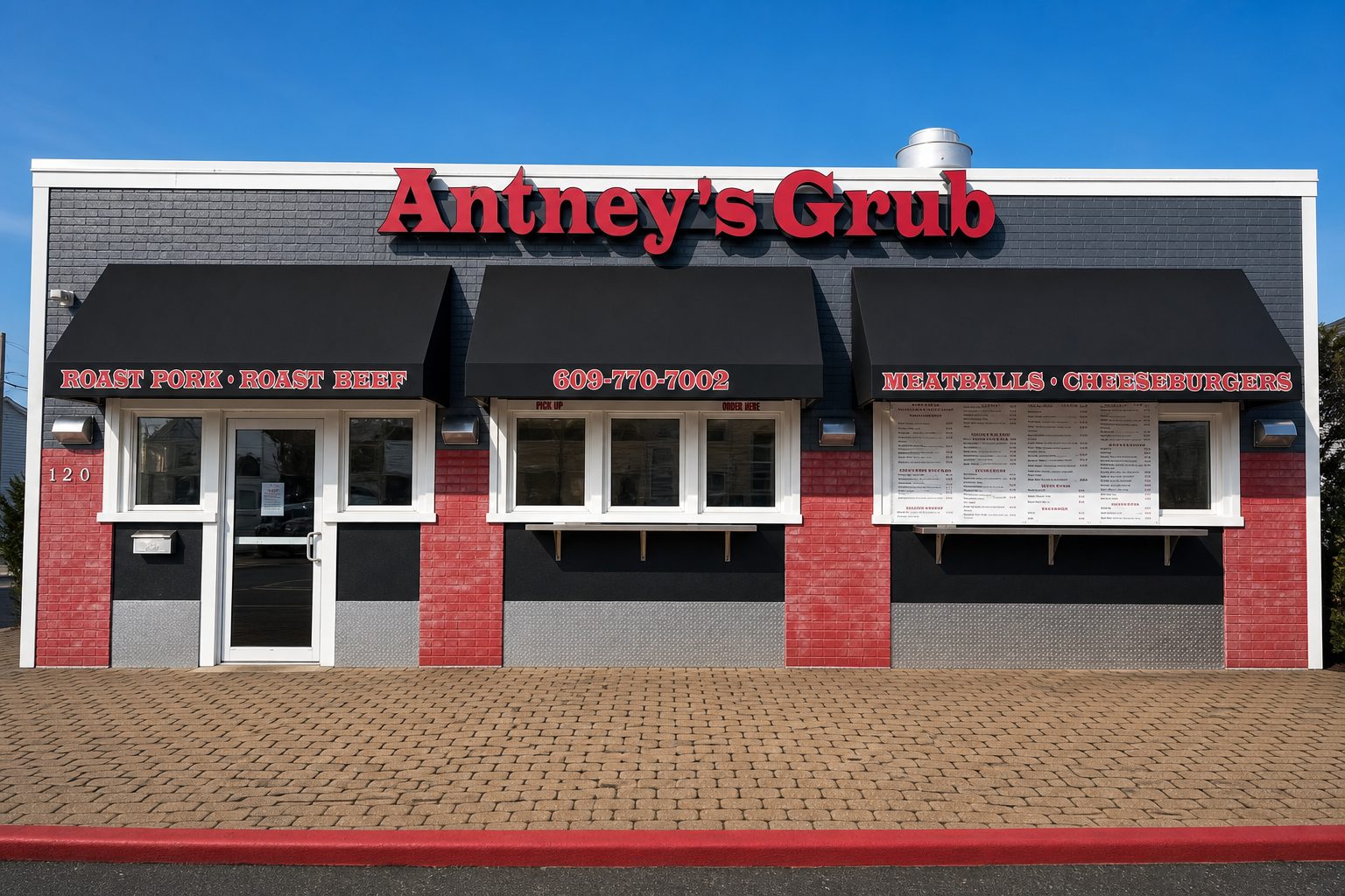 Antney's Grub storefront and order-here counter at 120 W Walnut Ave, North Wildwood, NJ