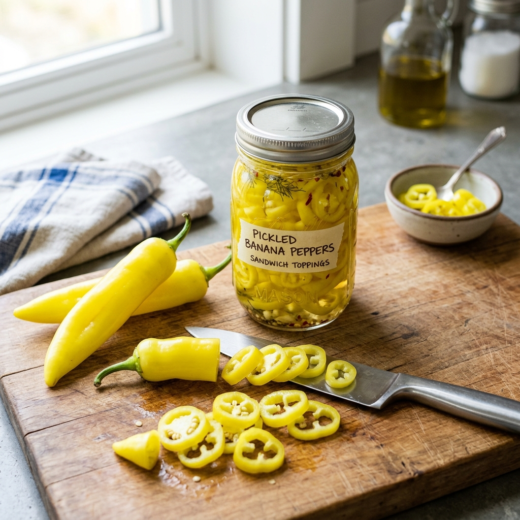 How to Make Banana Peppers for Sandwich Topping